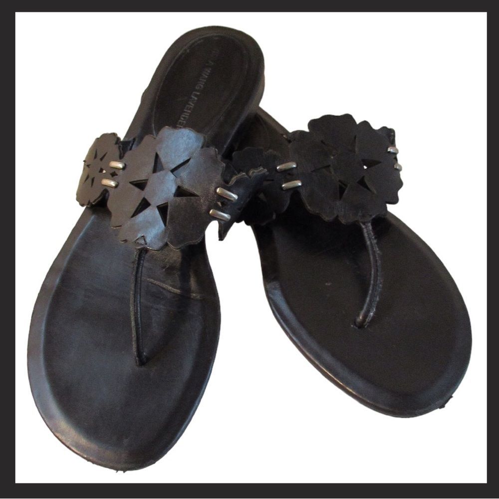 Vera Wang Lavender Leather Sandals